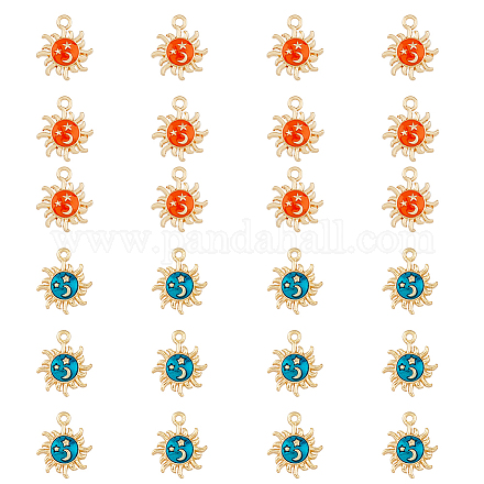 Hobbiesay 28 pièces 2 couleurs alliage émail pendentifs ENAM-HY0001-29-1