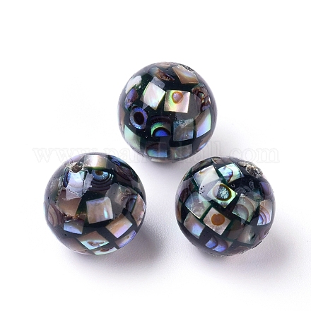 Natural Abalone Shell Mop Ball Beads X-SSHEL-E437-1-1