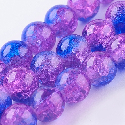 Fili di perline in vetro crackle bicolore CCG-I001-08-1