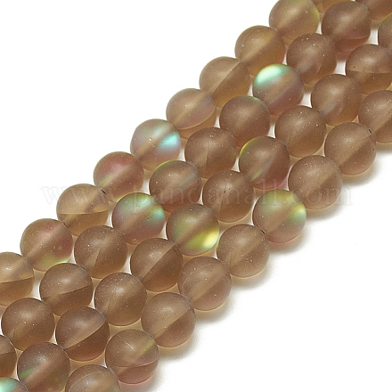 Chapelets de perles en pierre de lune synthétique G-S300-117C-8mm-1