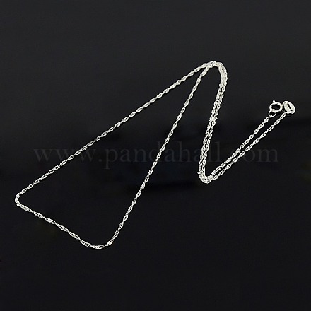 Trendy Unisex Sterling Silver Twisted Chain Necklaces STER-M034-B-18-1