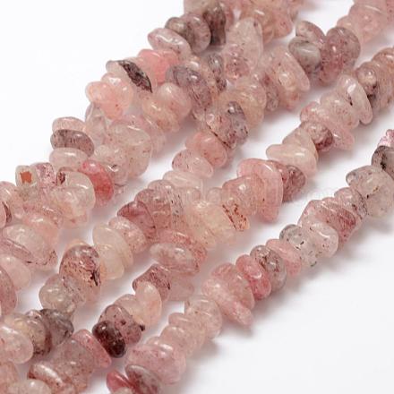 Chapelets de perles aux fraises en quartz naturel G-F521-16-1
