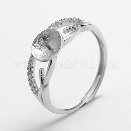 Componentes del anillo de dedo de plata 925 esterlina STER-F026-58P-1