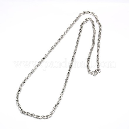 Fashionable 304 Stainless Steel Cable Chain Necklace Making STAS-A028-N082P-1
