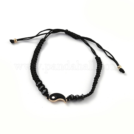 Bracelet de perles tressées en cordon de nylon ajustable EJEW-H118-01G-1