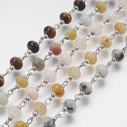 Natural Gemstone Handmade Beaded Chain AJEW-JB00395-1