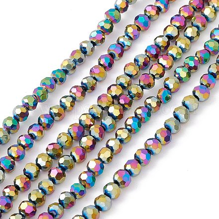 Chapelets de perles en verre électroplaqué EGLA-R042-4mm-04-1