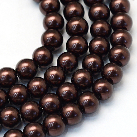 Chapelets de perles rondes en verre peint HY-Q330-8mm-40-1