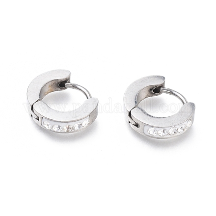 304 Stainless Steel Huggie Hoop Earrings EJEW-O087-14P-1