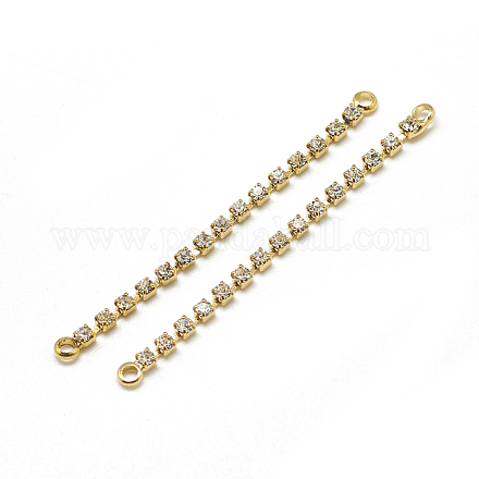 Brass Cubic Zirconia Cup Chain Links KK-T032-161G-1