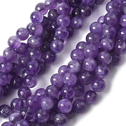 Natürlichen Amethyst Perlen Stränge G-R446-10mm-21-A-1