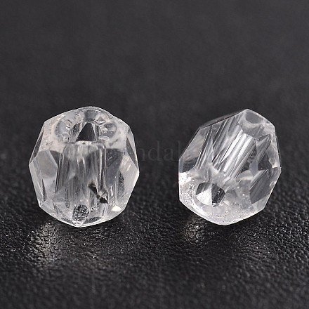 Facettes en verre transparent perles rondes GLAA-L004-A03-1
