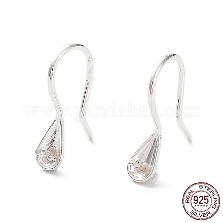 Crochets de boucles d'oreilles en forme de larme en argent sterling STER-H109-01-1