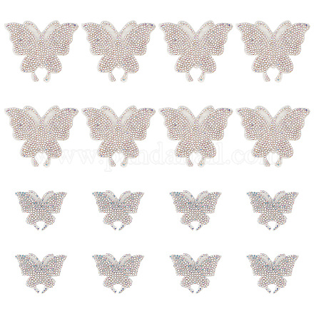 Craspire 16 piezas 2 estilo mariposa resina pegatinas de rhinestone DIY-CP0008-77-1