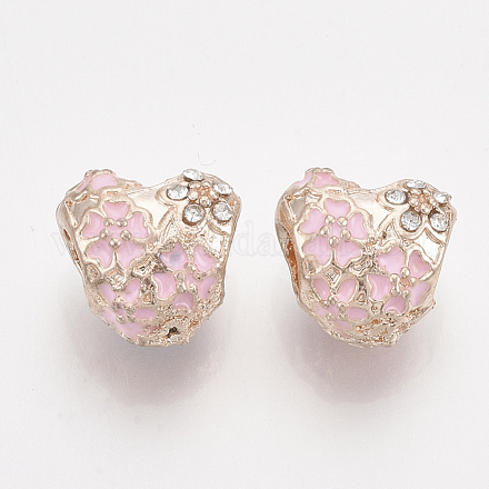 Perles européennes en alliage plaqué or rose MPDL-S067-46A-1