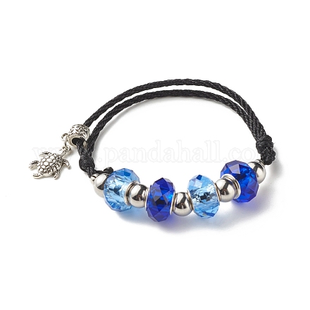 Bracelet cordon perles européennes en verre à facettes BJEW-JB07035-01-1