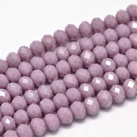 Chapelets de perles en rondelles facettées en verre X-GLAA-I033-8mm-20-1