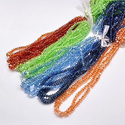 Chapelets de perles en verre électroplaqué EGLA-J014-FM3-1