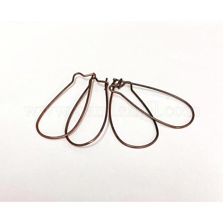 Brass Hoop Earrings Findings Kidney Ear Wires EC221-R-1