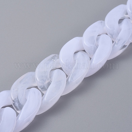 Handmade Acrylic Curb Chains/Twisted Chains AJEW-JB00530-04-1