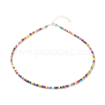 Collier de perles de rocaille de verre NJEW-JN03825-01-1