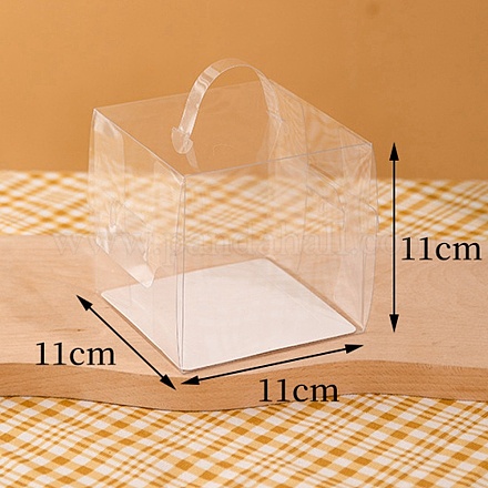 Складные прозрачные коробки для тортов для домашних животных CON-PW0001-049B-1