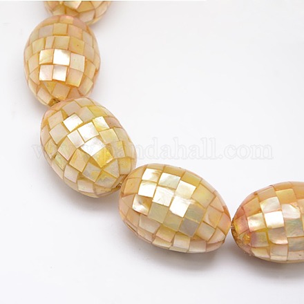 Natural Yellow Shell Beads Strands SSHEL-I008-13A-1