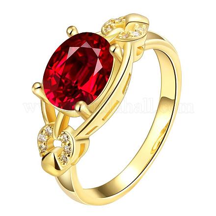 Oval Hollow Real 18K Gold Plated Brass Cubic Zirconia Rings for Women RJEW-BB05379-8G-1