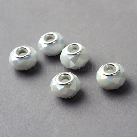 Verre electroplated perles européennes X-GPDL-Q020-02-1