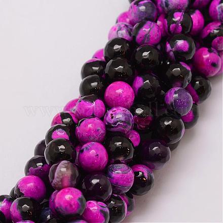 Natural Fire Crackle Agate Bead Strands G-G882-8mm-B04-1