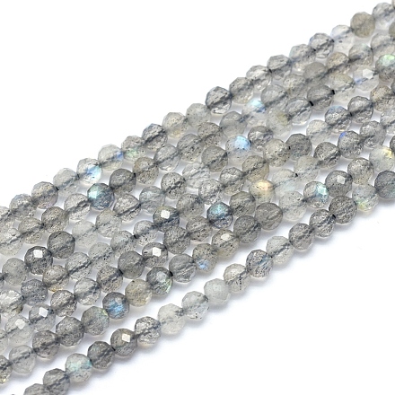 Chapelets de perles en labradorite naturelle  G-D0003-E86-4MM-1