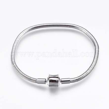 304 Stainless Steel European Style Bracelet Making STAS-E428-08B-P-1
