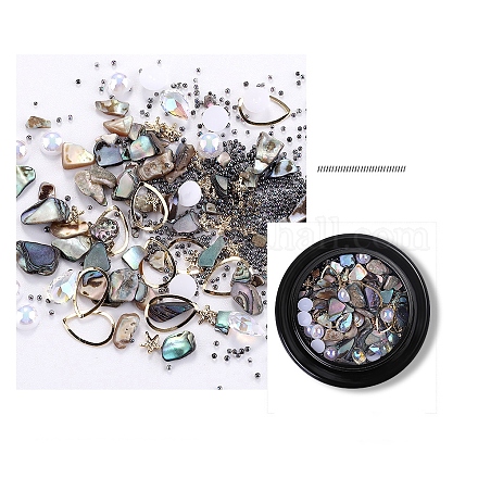 Cuentas de perlas de imitación de concha y plástico MRMJ-Q034-041C-1
