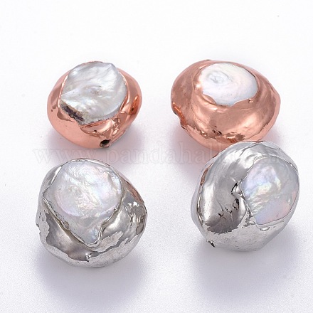 Perlas naturales abalorios de agua dulce cultivadas PEAR-E014-13-1