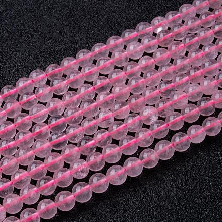 Chapelets de perles en quartz rose naturel G-R173-6mm-04-1