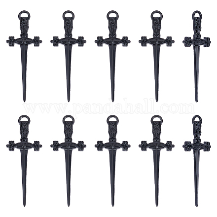 UNICRAFTALE 30pcs Black Sword Bookmark Pendant Stainless Steel Sword Charms Punk Charms Sword Pens Set Reading Page Markers for Book Lovers and Custom Toymaking FIND-UN0002-58-1