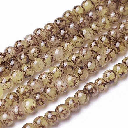 Chapelets de perles en verre peint par pulvérisation GLAA-A038-A-58-1
