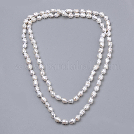 Colliers de perles de nacre naturelle PEAR-S012-60-1