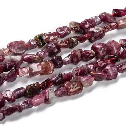 Natural Red Tourmaline Beads Strands G-G018-33-1