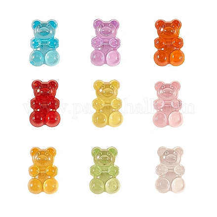 180Pcs 9 Colors Transparent Acrylic Beads TACR-CJ0001-27-1
