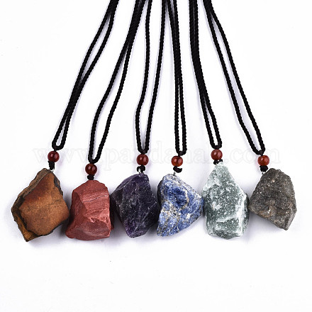 Colliers avec pendentif en pierres précieuses naturelles NJEW-S421-036-1