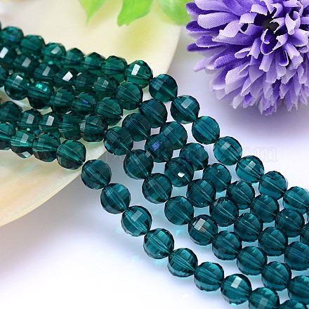 Faceted Round Imitation Austrian Crystal Bead Strands G-M182-8mm-24A-1