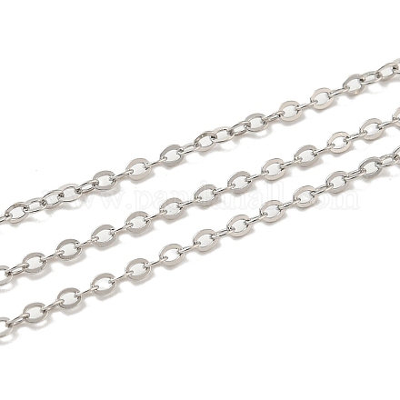 Cadenas tipo cable plano de plata de ley 925 con baño de rodio STER-F052-04P-04-1