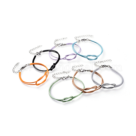 Bracelets coréens en corde de polyester ciré BJEW-JB04598-1