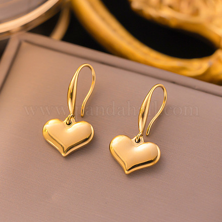 Orecchini Cuore Color Oro Orecchini a Forma di Cuore Dorati Orecchino Pendenti Particolari Earrings for Women Gold per Donne e Ragazze, Feste, Vita Quotidiana, Cerimonie