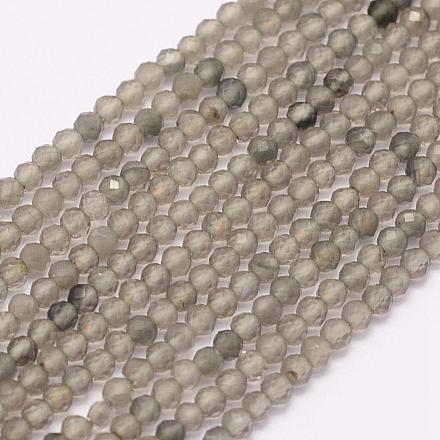 Chapelets de perles d'obsidienne de glace naturelle G-F509-27-2mm-1