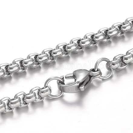 304 Stainless Steel Rolo Chain Necklaces NJEW-F195-06A-P-1