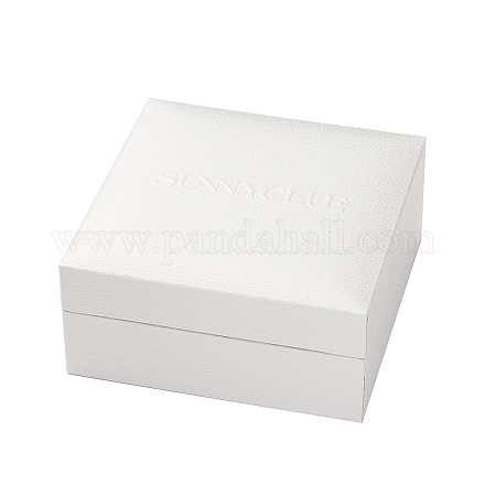 ブレスレットのための長方形のアクセサリー箱  ホワイト  9x9cm OFFICE-X0008-02-1