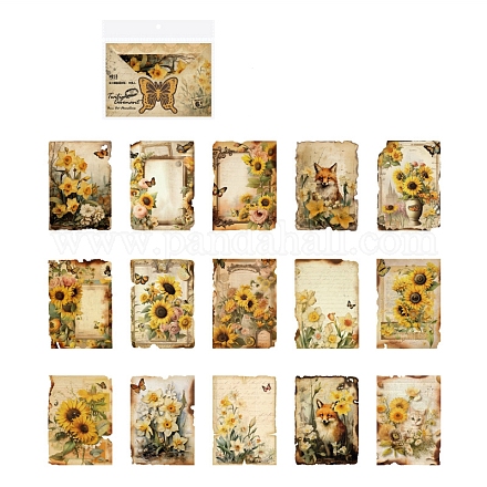 30 feuilles 15 styles timbre thème floral scrapbook tampons de papier livre PW-WG97548-05-1