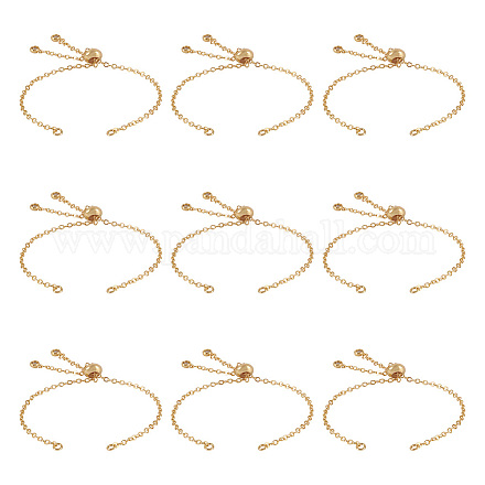 Realizzazione di braccialetti a maglie con catena portacavi in ottone placcato in cremagliera da 10 pz KK-TA0001-42A-1